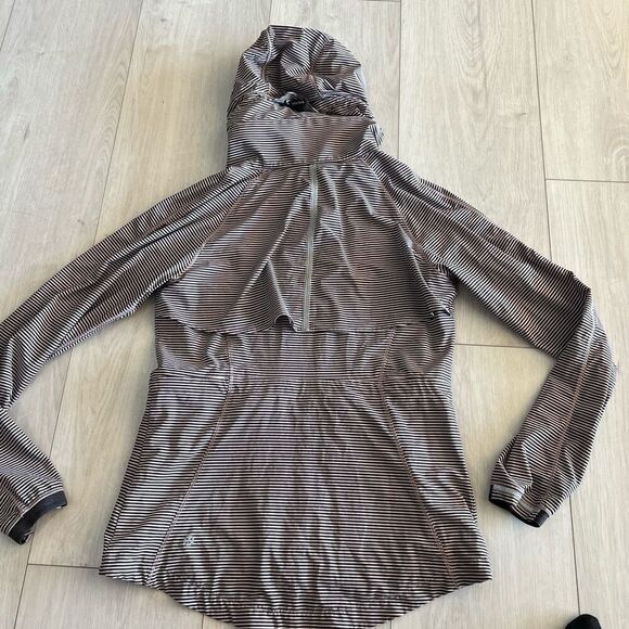 Lululemon Go The Distance Jacket Mini Pop Stripe Printed Mink Berry Black size 6 - Picture 7 of 11